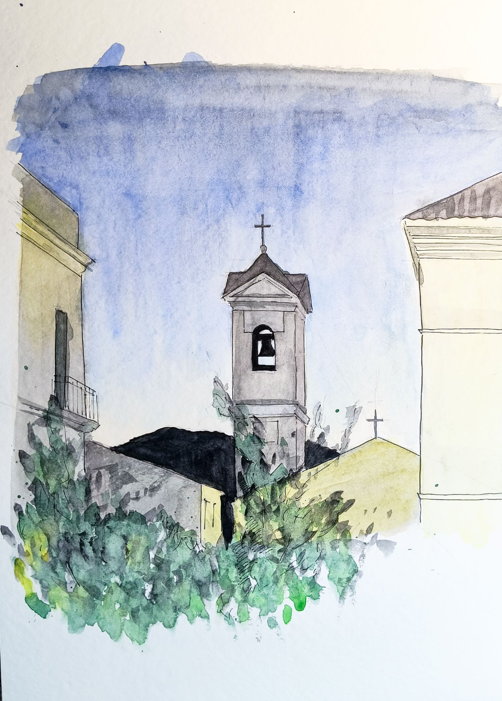 The church tower. Santa Teresa di Gallura, Sardegna, Italy.