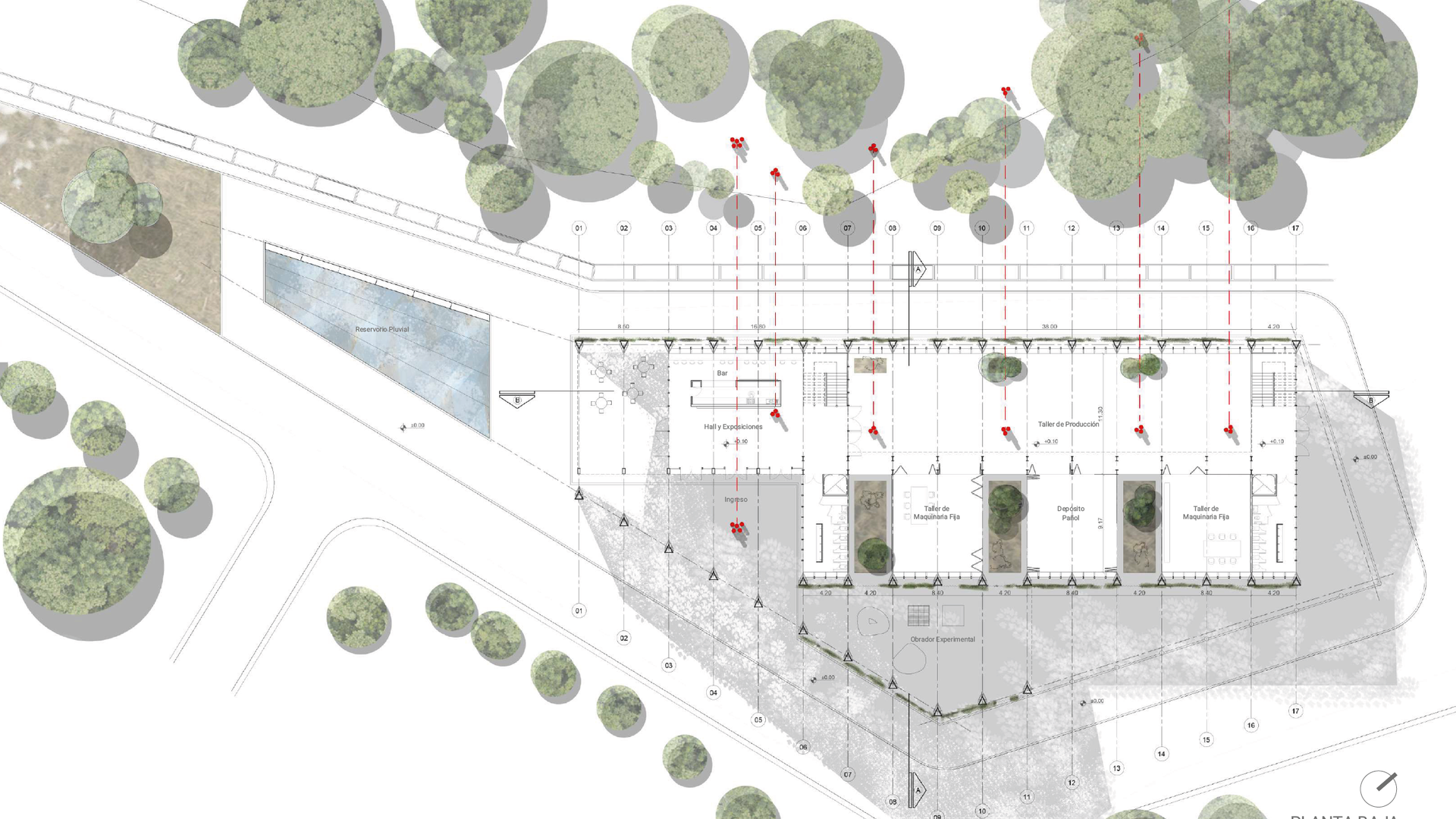 Architectural floorplan of a public building