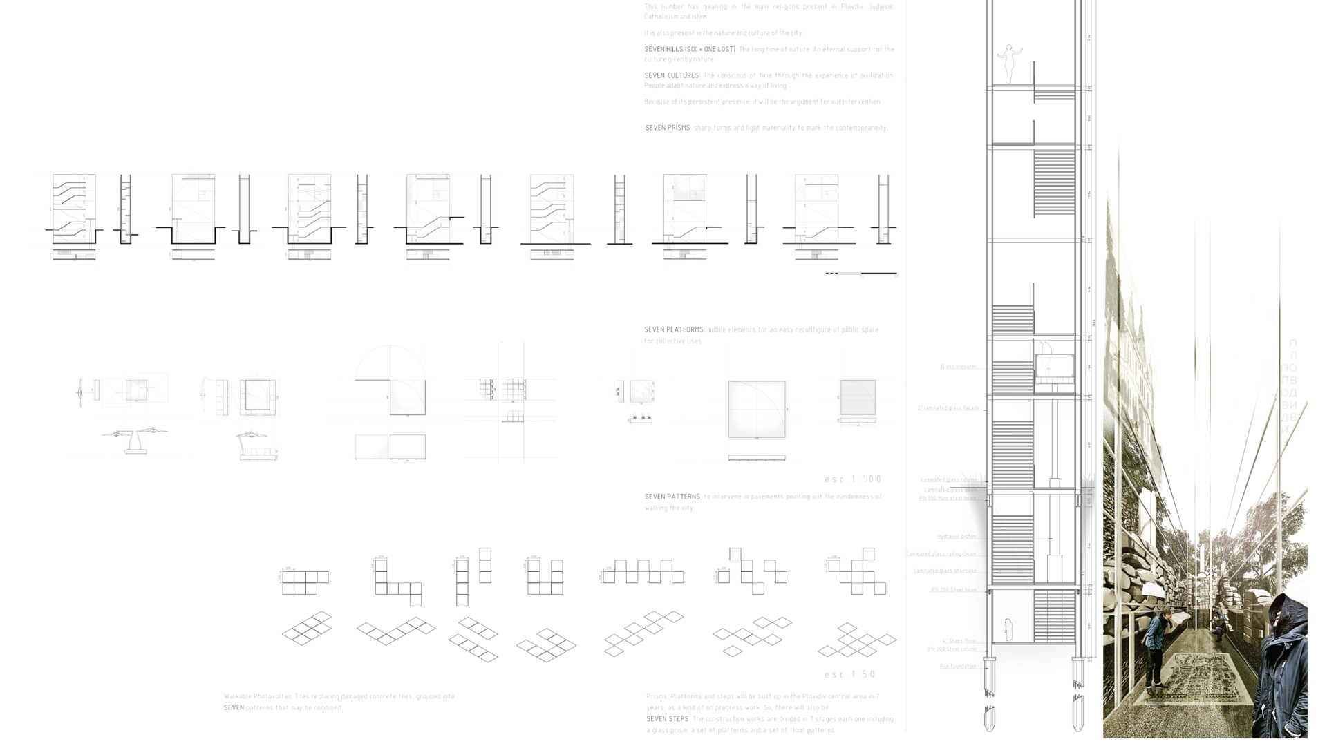 Architectural presentation with very thin lines