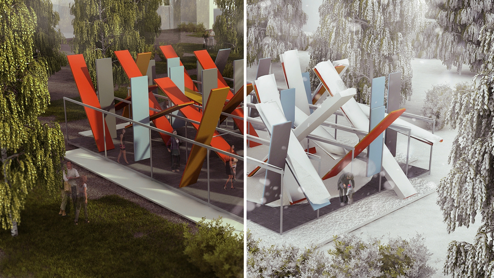 Render of monument from architectural competition